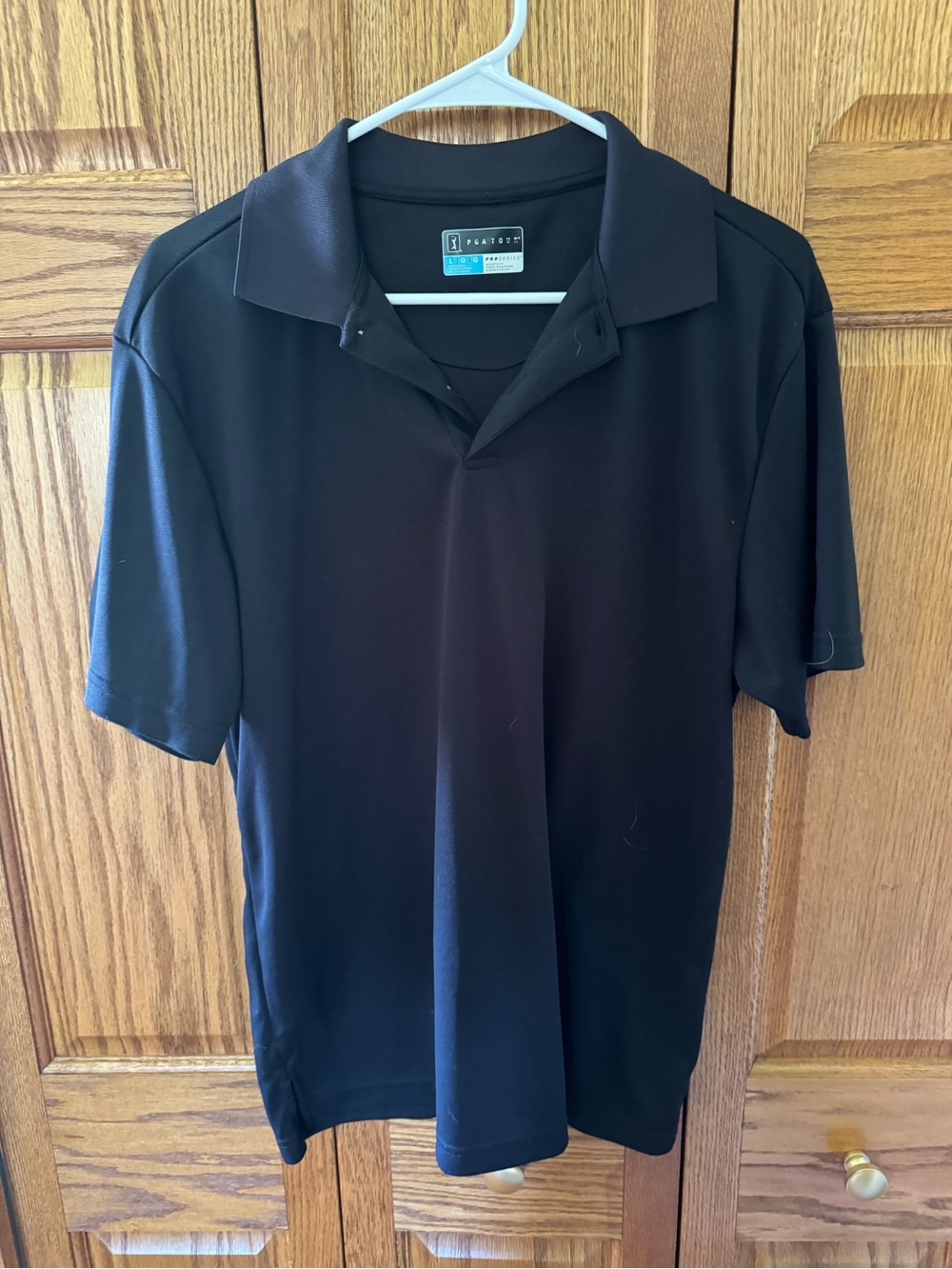 PGA Tour Black Short Sleeve Polo
